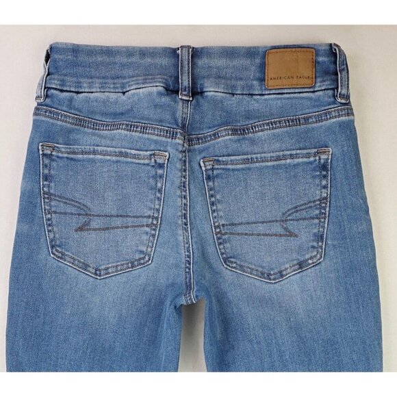 American Eagle Outfitters Size 00 Women 32" Inseam Curvy Kick Boot Stretch Jeans - Picture 10 of 13